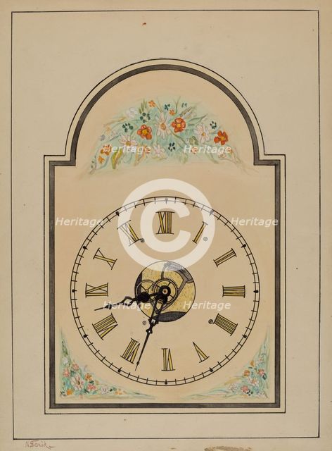 Clock, c. 1938. Creator: Nicholas Gorid.
