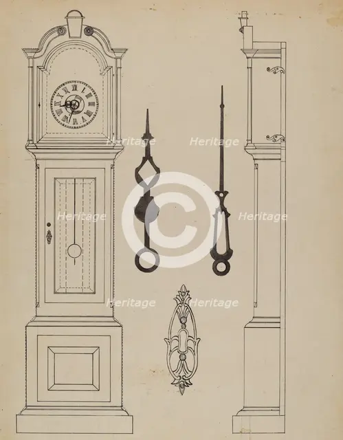 Clock, c. 1938. Creator: Nicholas Gorid.