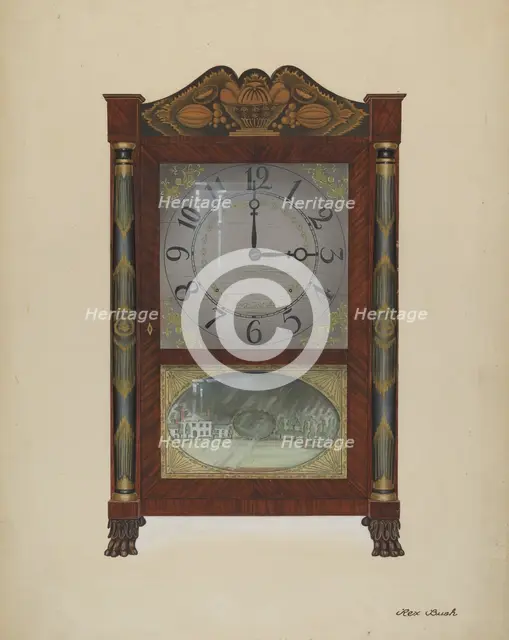 Clock, c. 1938. Creator: Rex F Bush.