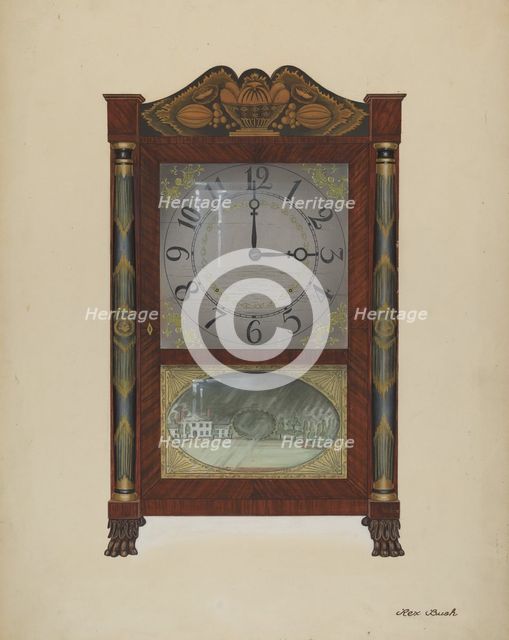 Clock, c. 1938. Creator: Rex F Bush.