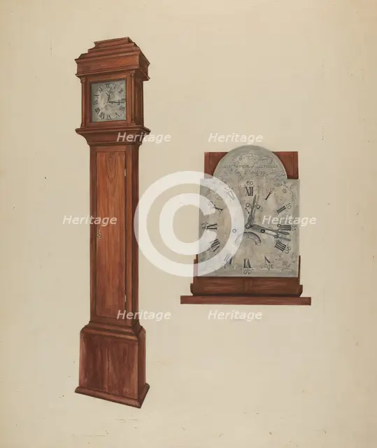 Clock, c. 1939. Creator: Leonard Battee.