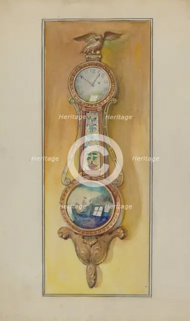 Clock, Girandole, c. 1936. Creator: George Loughridge.