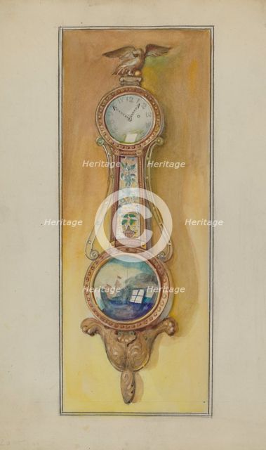 Clock, Girandole, c. 1936. Creator: George Loughridge.