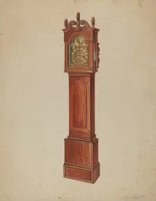 Clock (Grandfather), c. 1937. Creator: Lawrence Phillips