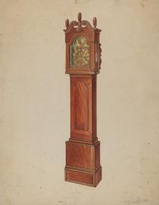 Clock (Grandfather), c. 1937. Creator: Lawrence Phillips