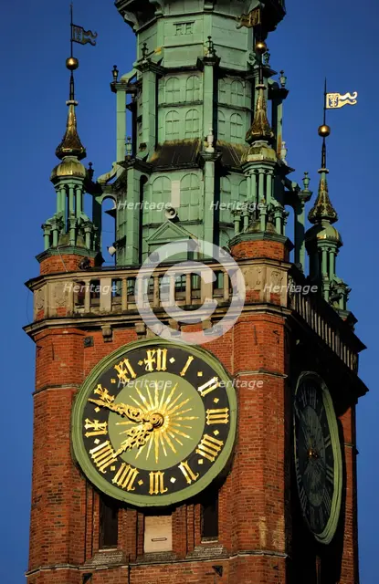 Clock Detail, Town Hall, Gdansk, Poland, 14th century (2015). Creator: Unknown.