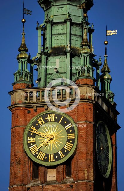 Clock Detail, Town Hall, Gdansk, Poland, 14th century (2015). Creator: Unknown.