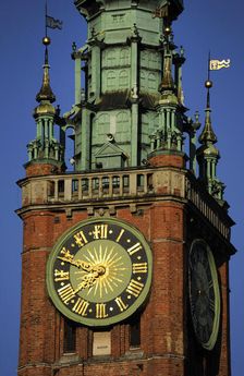 Clock Detail, Town Hall, Gdansk, Poland, 14th century (2015). Creator: Unknown