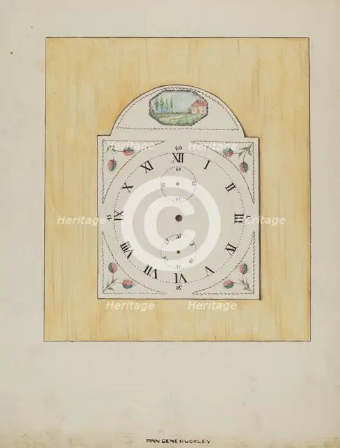 Clock Face, c. 1936. Creator: Ann Gene Buckley.