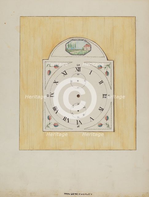 Clock Face, c. 1936. Creator: Ann Gene Buckley.