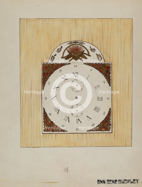 Clock Face, c. 1936. Creator: Ann Gene Buckley.
