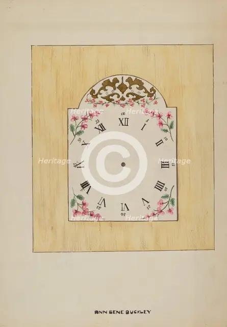 Clock Face, c. 1936. Creator: Ann Gene Buckley.