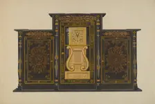 Clock - Lyre Type, c. 1937. Creator: Rex F Bush