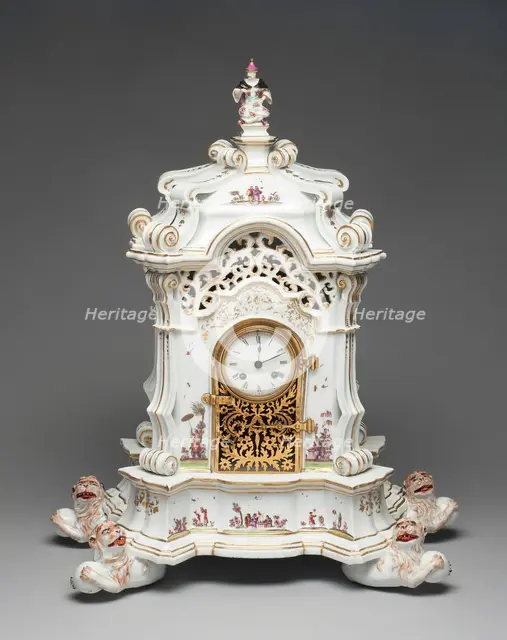 Clock, Meissen, 1727/30. Creator: Meissen Porcelain.