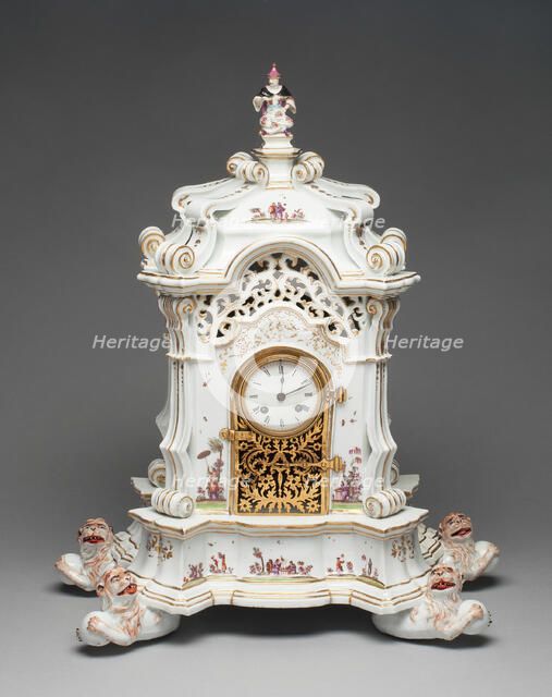 Clock, Meissen, 1727/30. Creator: Meissen Porcelain.