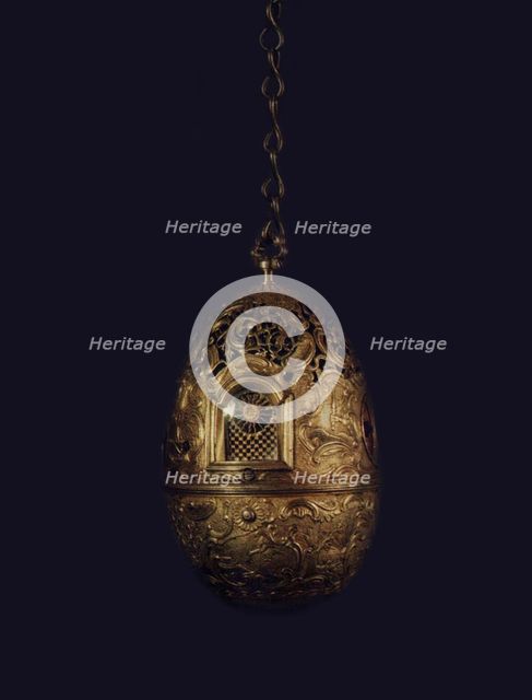 Clock shaped as Easter egg, 1764-1767. Artist: Kulibin, Ivan Petrovich (1735-1818)