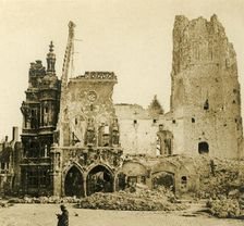 Clock Tower and Hôtel de Ville, Arras, northern France, c1914-c1918