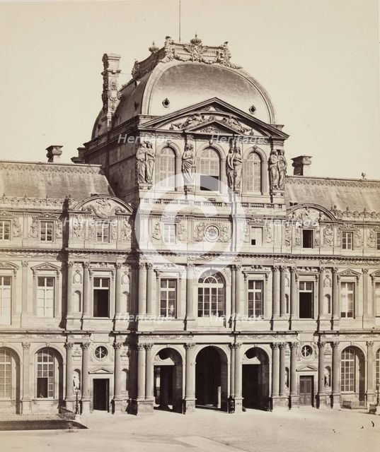 Clock Tower, the Louvre, Paris, between 1860 and 1870. Creator: Edouard Baldus.