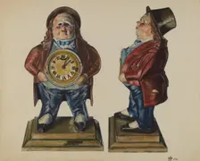 Clock-Toby (front and side view), 1938. Creator: Ralph Atkinson