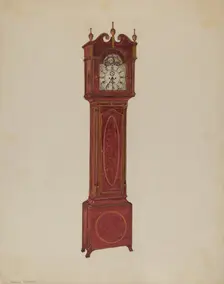 Clock, Tall, 1935/1942. Creator: Virginia Richards