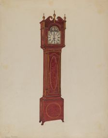Clock, Tall, 1935/1942. Creator: Virginia Richards