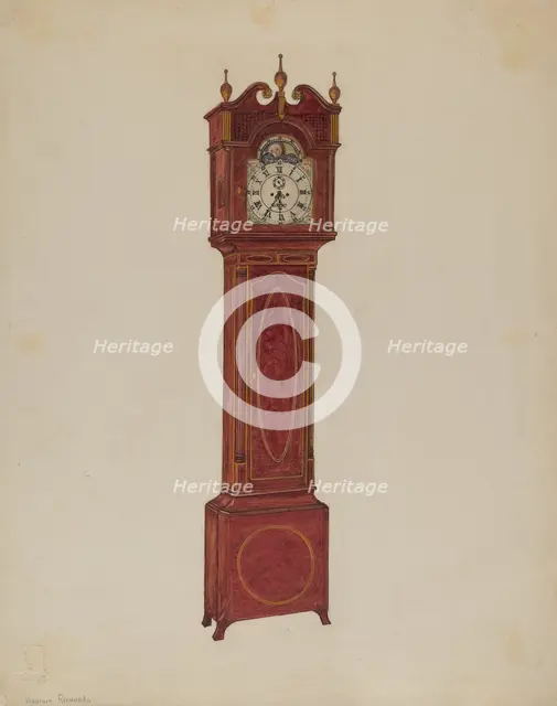 Clock, Tall, 1935/1942. Creator: Virginia Richards.