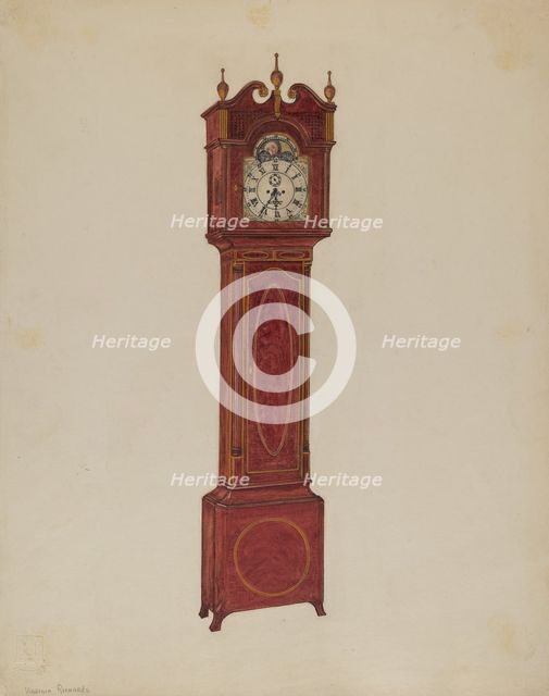 Clock, Tall, 1935/1942. Creator: Virginia Richards.
