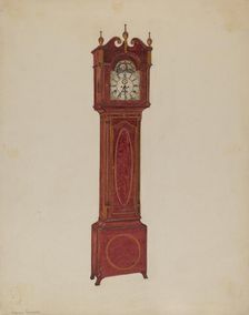 Clock, Tall, 1935/1942. Creator: Virginia Richards