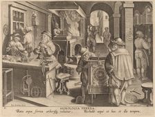 Clockmaking: pl.5, c. 1580/1590. Creator: Theodoor Galle