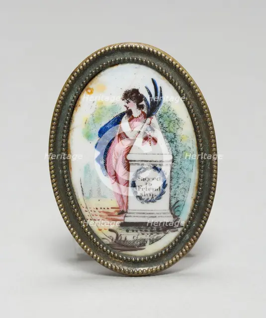 Cloak Pin (Knob or Tieback), South Staffordshire, c. 1775. Creator: Staffordshire Potteries.