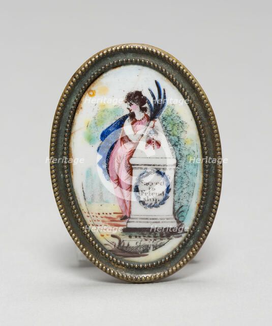 Cloak Pin (Knob or Tieback), South Staffordshire, c. 1775. Creator: Staffordshire Potteries.