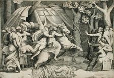Cloelia Crossing the Tiber, c1546. Creator: Giulio Bonasone