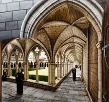 Cloister at St Augustine's Abbey, c13th century, (c1990-2010). Artist: Peter Urmston
