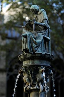 Cloister fountain, St. Martin's Cathedral, Utrecht, Netherlands, 2013. Creator: LTL