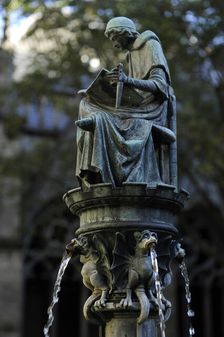 Cloister fountain, St. Martin's Cathedral, Utrecht, Netherlands, 2013. Creator: LTL