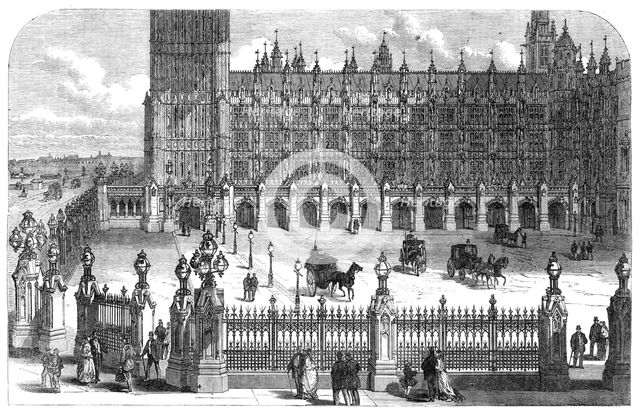 Cloister in front of the Speaker's House, New Palace-Yard, Westminster, 1868. Creator: Unknown.