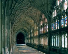 Cloister of Gloucester Cathedral. Creator: Peter Thompson