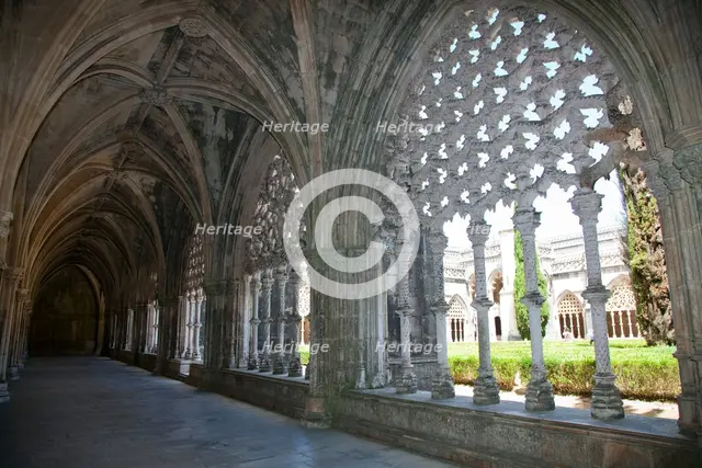 Cloister of King John I, Monastery of Batalha, Batalha, Portugal, 2009.  Creator: Samuel Magal.