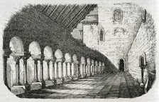 Cloister, Monastery of Santa Maria Real de Las Huelgas, Castile, Spain, 1852. Creator: Unknown