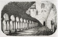Cloister, Monastery of Santa Maria Real de Las Huelgas, Castile, Spain, 1852. Creator: Unknown