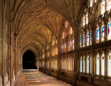Cloisters of Gloucester Cathedral, late 14th century. Creator: Peter Thompson