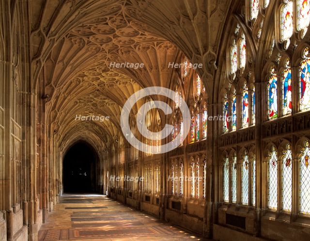 Cloisters of Gloucester Cathedral, late 14th century. Creator: Peter Thompson.