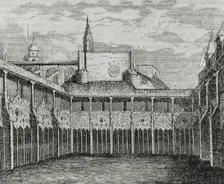 Cloisters of the Cathedral of Pamplona, 13th-14th centuries, Navarre, Spain, 1852. Creator: Ildefonso Cibera