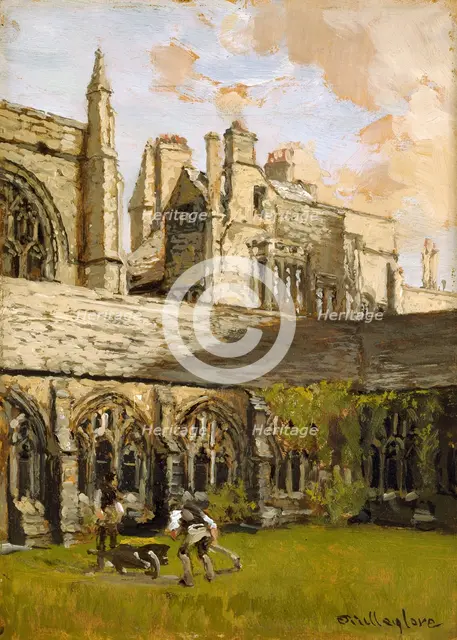 Cloisters at New College, Oxford, late 19th century. Artist: John Fulleylove.