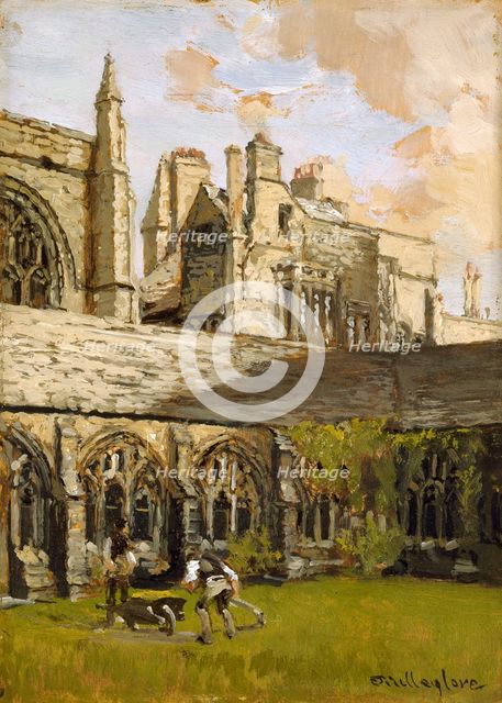Cloisters at New College, Oxford, late 19th century. Artist: John Fulleylove.