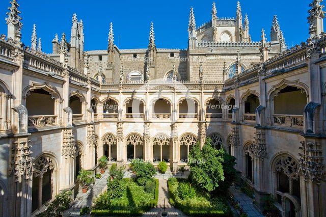 Cloisters and garden, Monastery of San Juan de los Reyes, Toledo, Spain, 2007. Creator: Samuel Magal.
