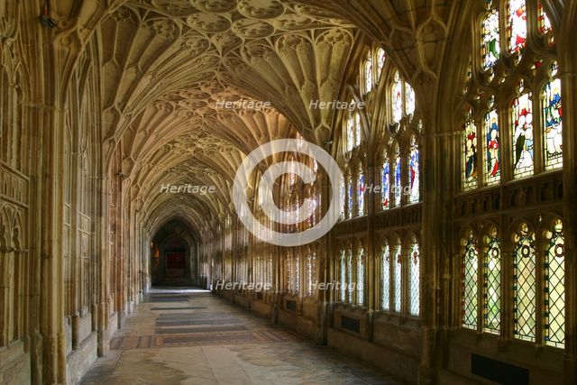 Cloisters, Gloucester Cathedral, Gloucestershire. Creator: Peter Thompson.