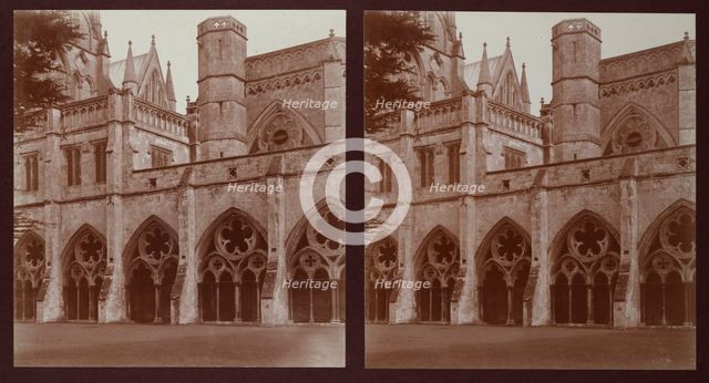 Cloisters, Salisbury Cathedral, Salisbury, Wiltshire, 1913. Creator: Walter Edward Zehetmayr.