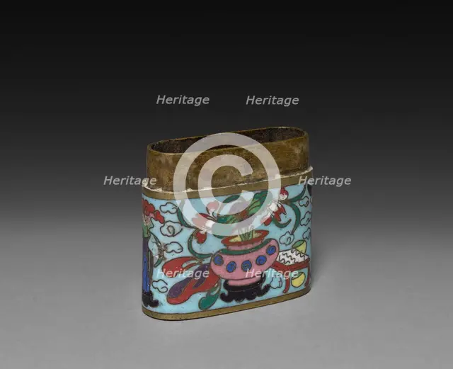 Cloisonne Opium Box, c 1800s. Creator: Unknown.