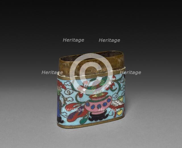 Cloisonne Opium Box, c 1800s. Creator: Unknown.